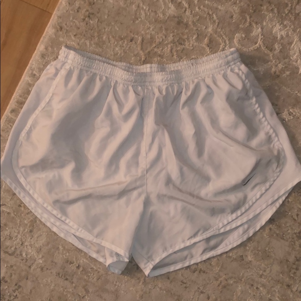 White Nike shorts